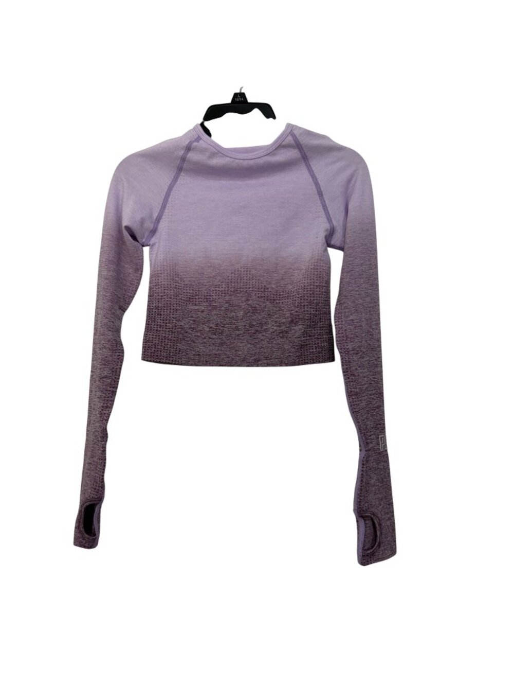 Victorias Secret Pink Seamless Long Sleeve Cropped Top Size XS Purple Ombre